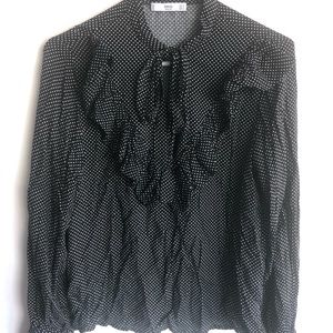 Mango NWOT polka dot top